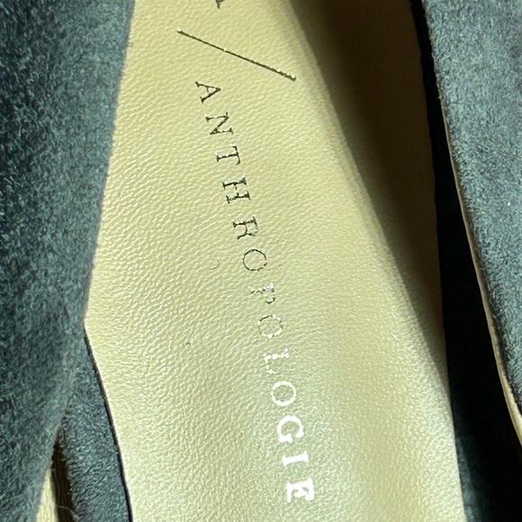 Anthropologie Dark Gray Suede Heels - Picture 3 of 5